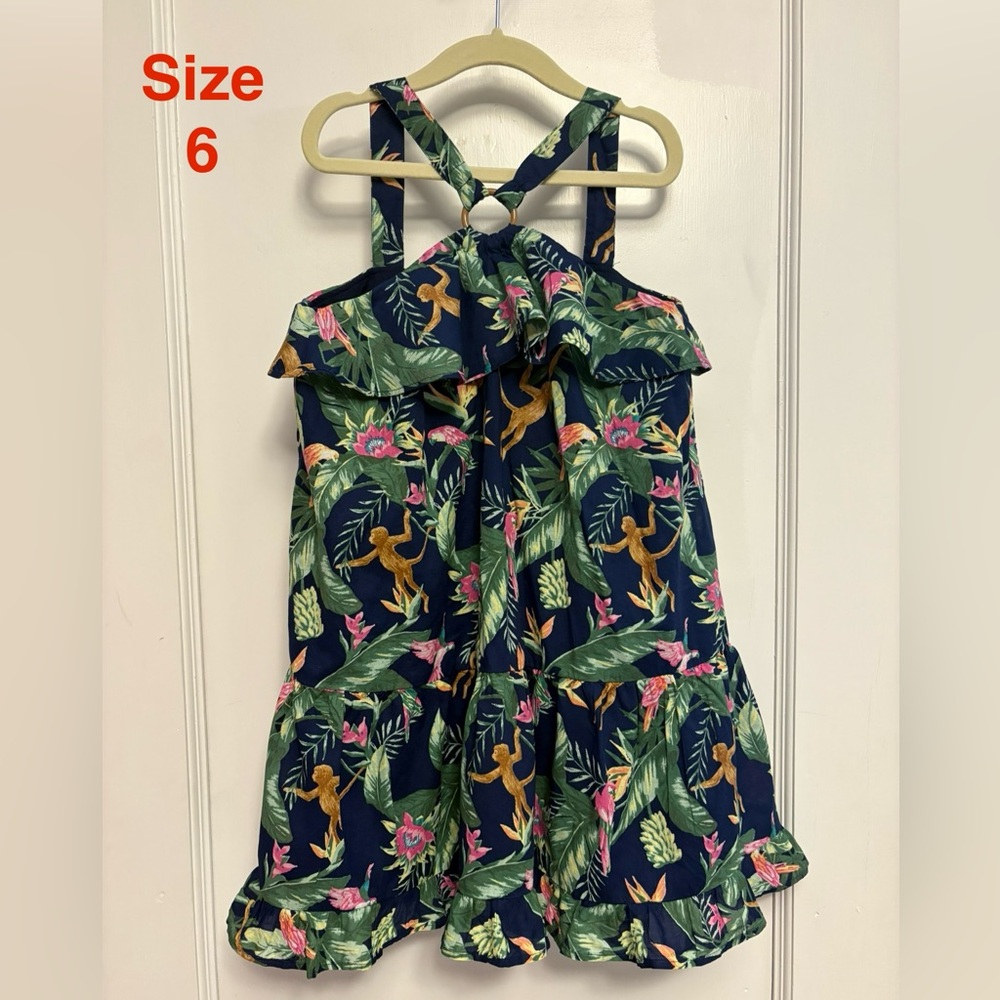 Janie and Jack Tropical Print Dress EUC